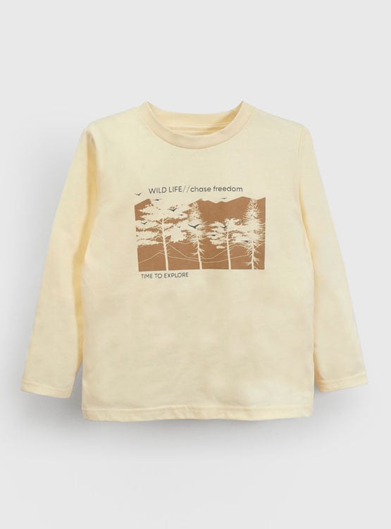 POLERA MANGA LARGA ALGODÓN NIÑO COLLOKY CREMA ESTAMPADO - 1