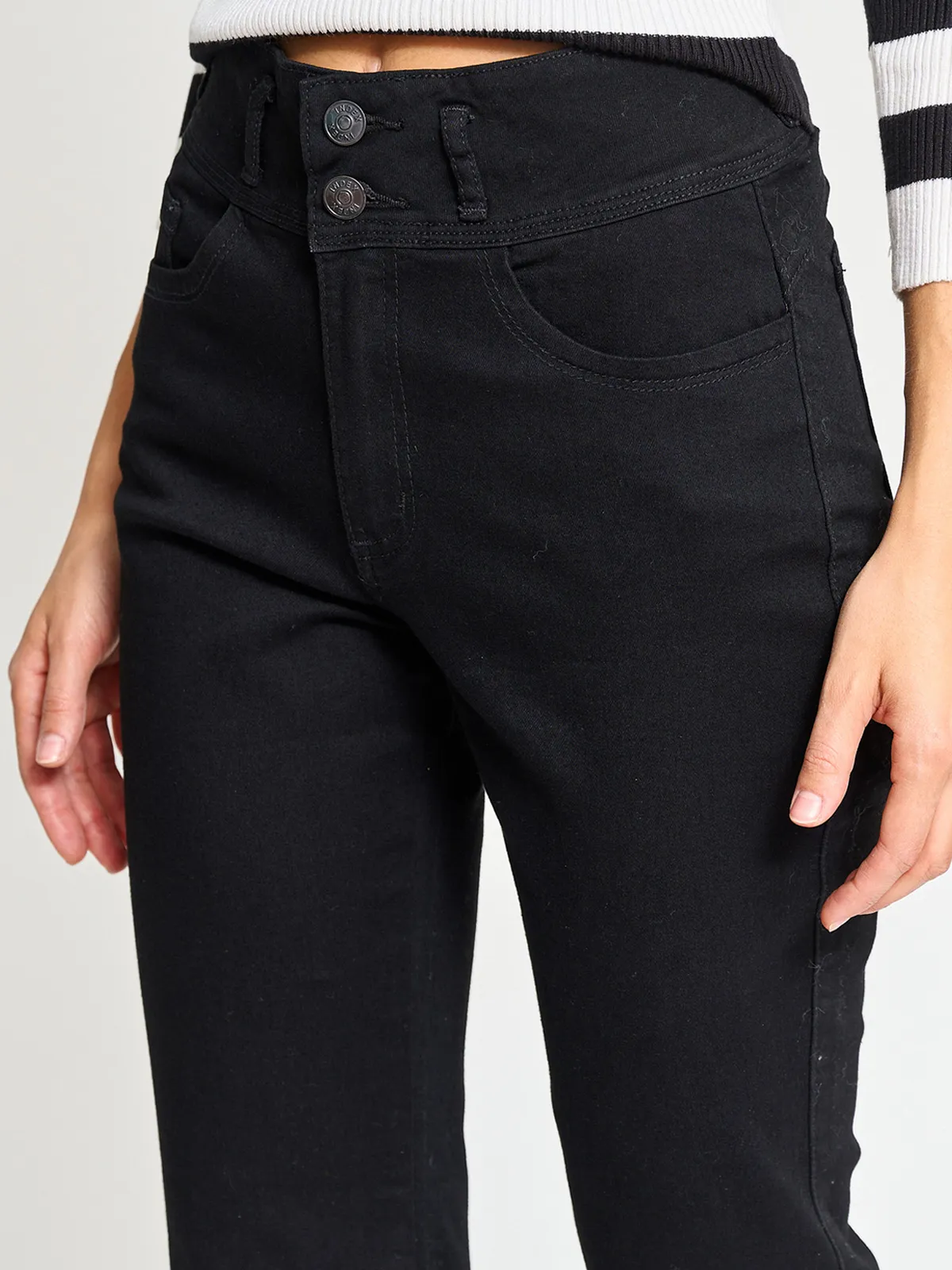 JEANS ALGODÓN FLARE MUJER INDEX NEGRO - 4
