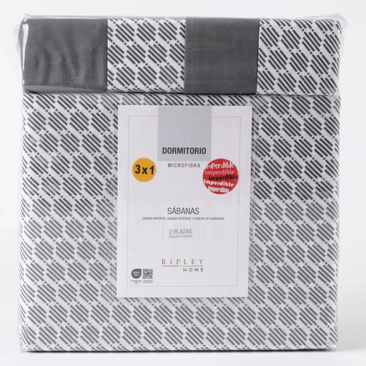 JUEGO DE SÁBANAS RIPLEY HOME ESTAMPADAS 1.5PL + 2FUNDAS GEO BLACK - 7