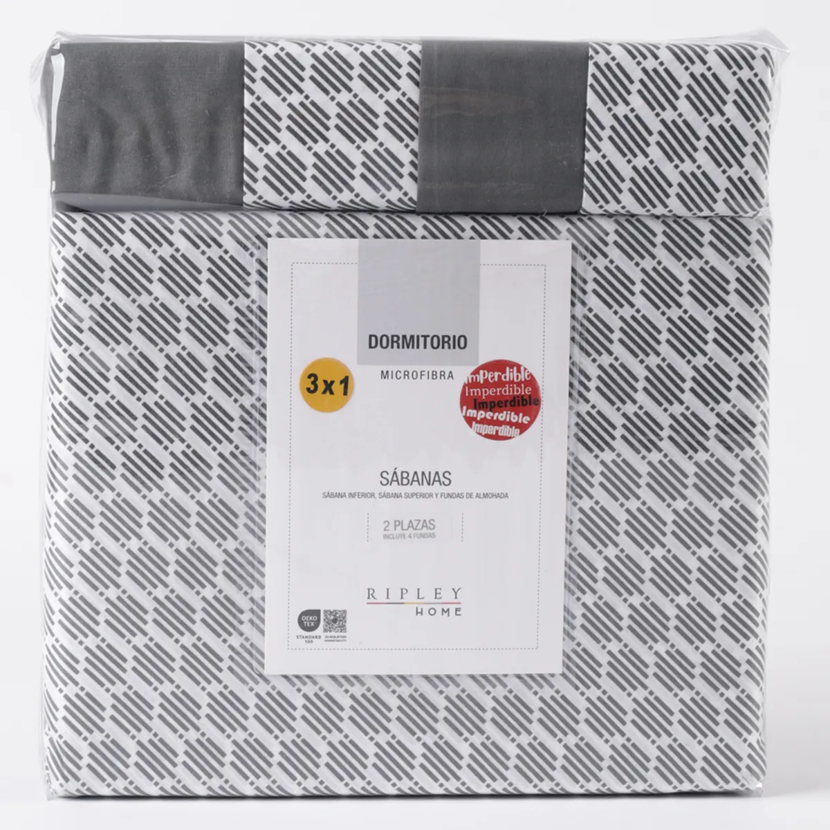 JUEGO DE SÁBANAS RIPLEY HOME ESTAMPADAS 2PL + 4FUNDAS GEO BLACK - 7