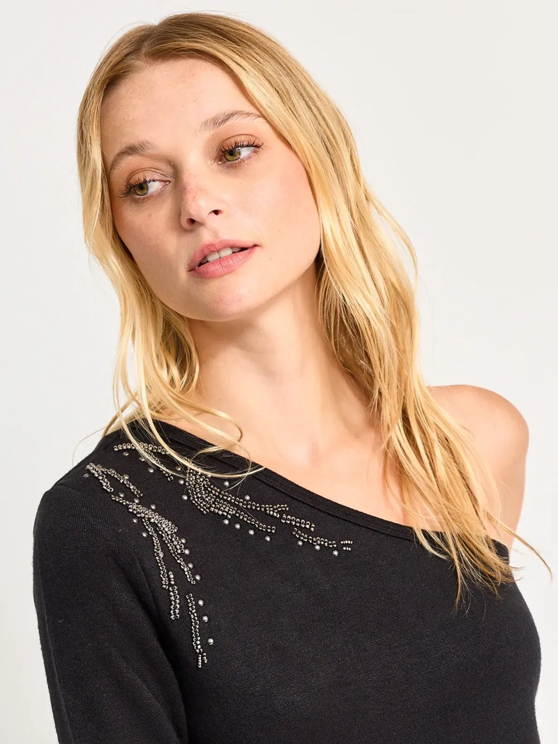 POLERA MANGA LARGA MUJER BARBADOS NEGRO - 3