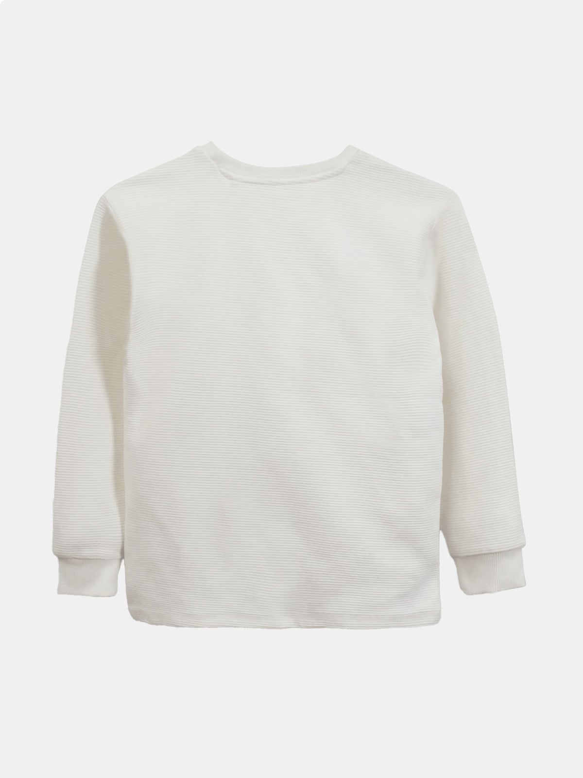 POLERA MANGA LARGA ALGODÓN NIÑO COLLOKY BLANCO TEXTURA - 2