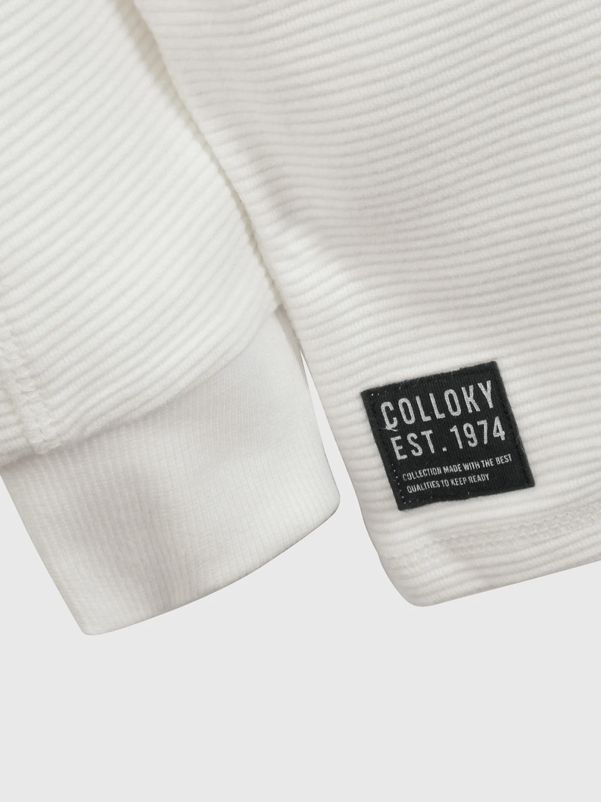 POLERA MANGA LARGA ALGODÓN NIÑO COLLOKY BLANCO TEXTURA - 4