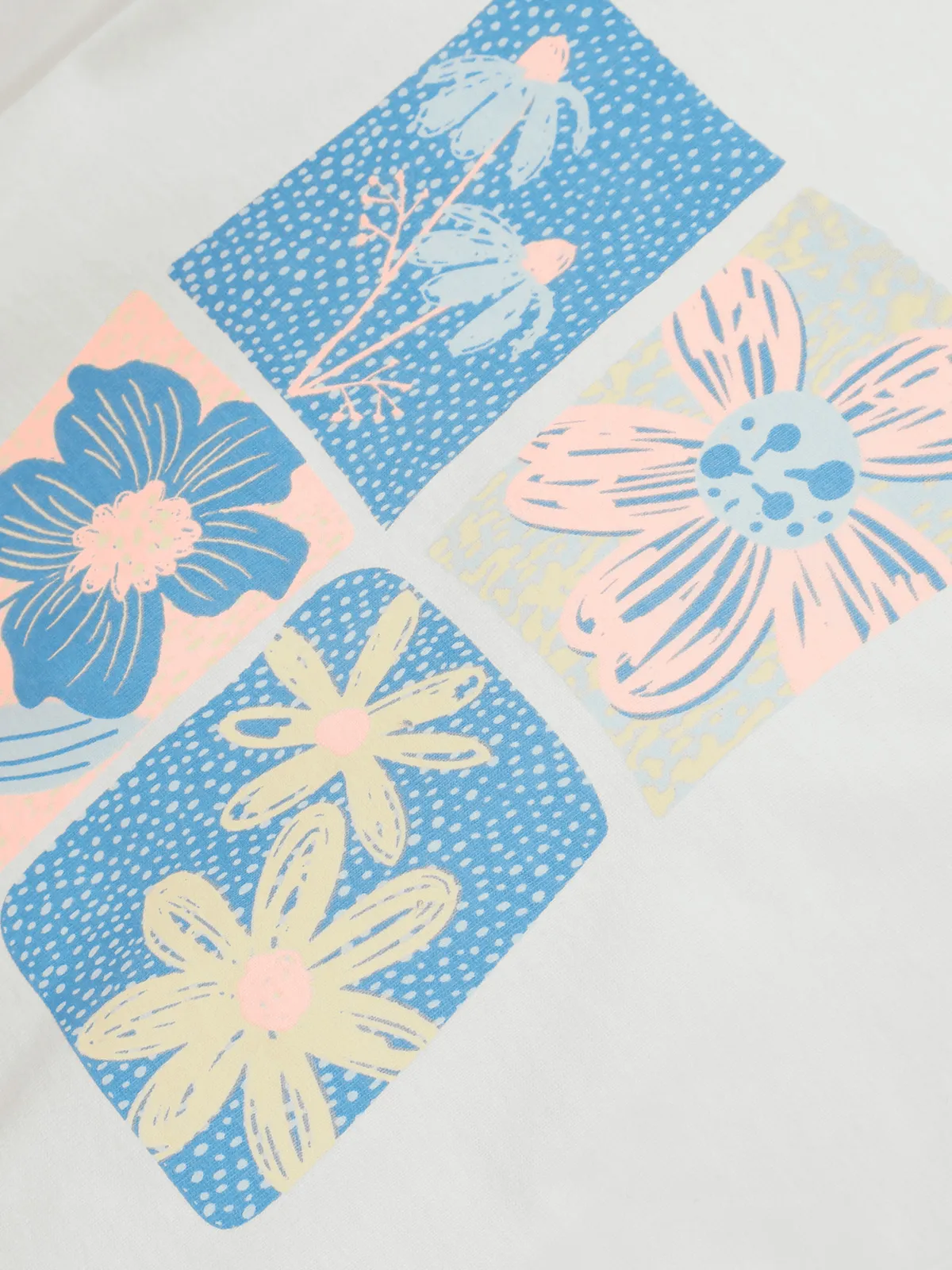POLERA MANGA LARGA ALGODÓN NIÑA COLLOKY BLANCO FLORES - 3