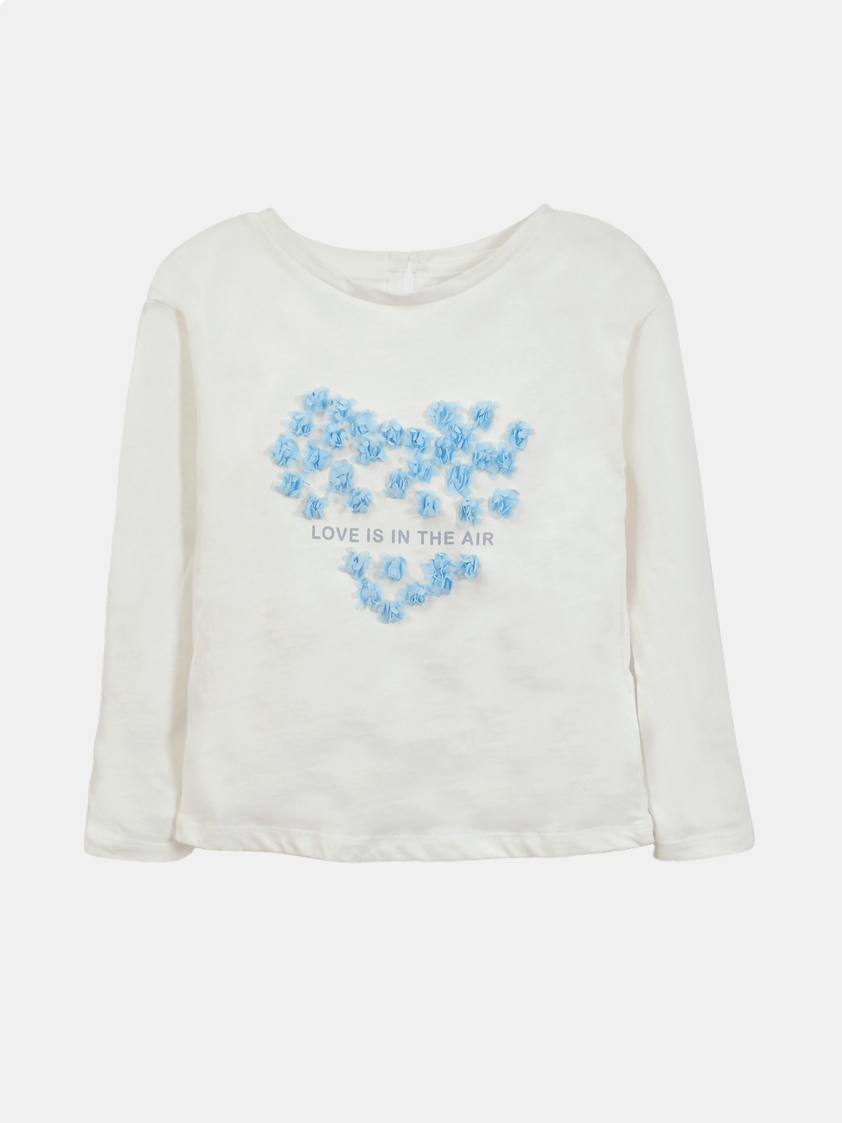 POLERA MANGA LARGA ALGODÓN NIÑA COLLOKY BLANCO CORAZÓN