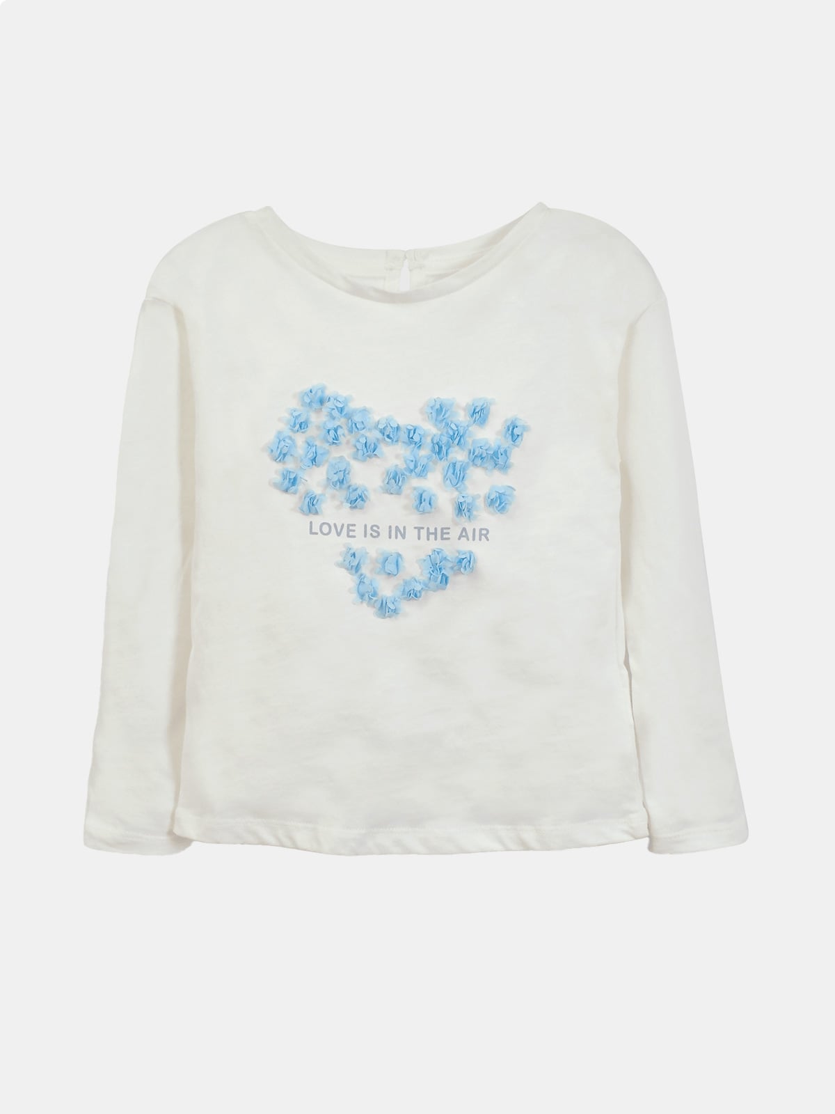POLERA MANGA LARGA ALGODÓN NIÑA COLLOKY BLANCO CORAZÓN