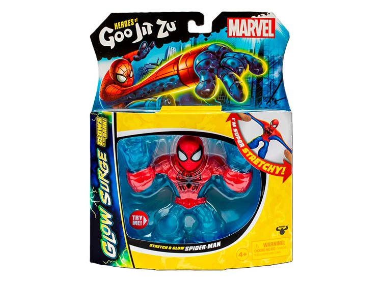Heroes Of Goo Jit Zu Glow Surge – Iron Man Che Si Allunga E Brilla Al Buio, Supereroe Marvel 11cm