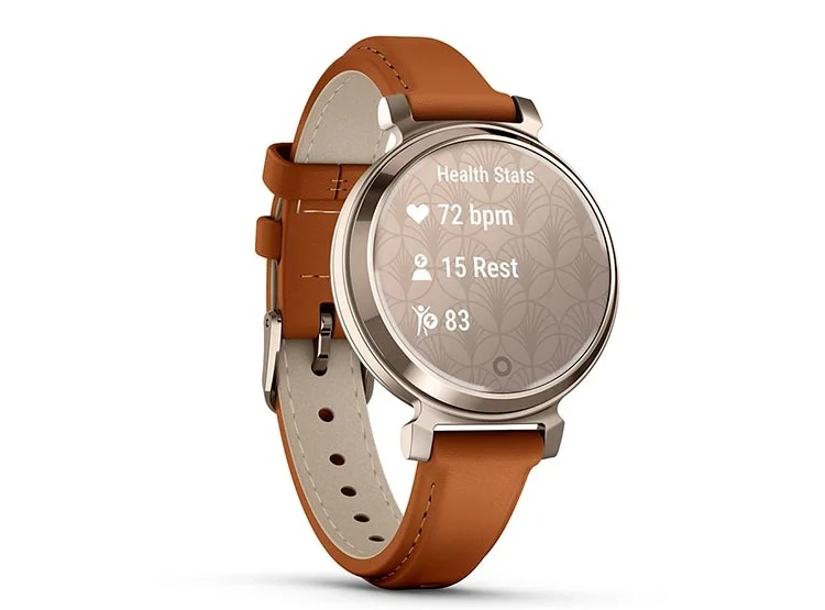 SMARTWATCH GARMIN LILY 2 CLASSIC ORO CREMA CORREA DE CUERO MARRÓN - 5