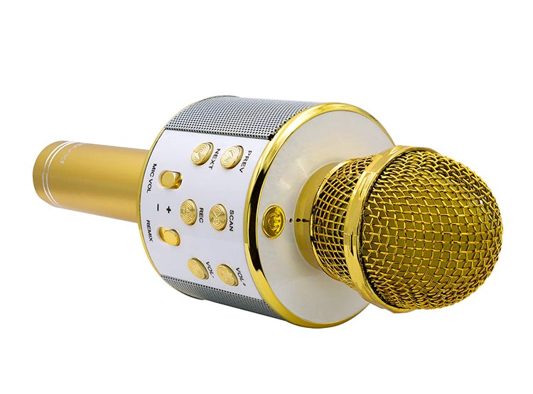 MICRÓFONO PROSOUND MK003 KARAOKE DORADO - 3