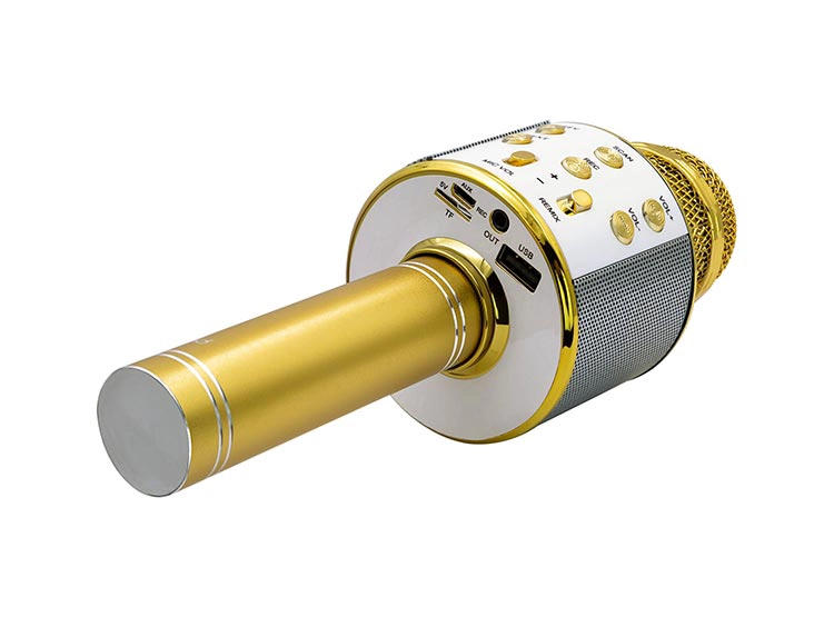 MICRÓFONO PROSOUND MK003 KARAOKE DORADO - 4