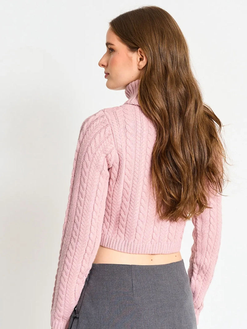 SWEATER MANGA LARGA MUJER INDEX TRENZADO CUELLO ALTO - 2