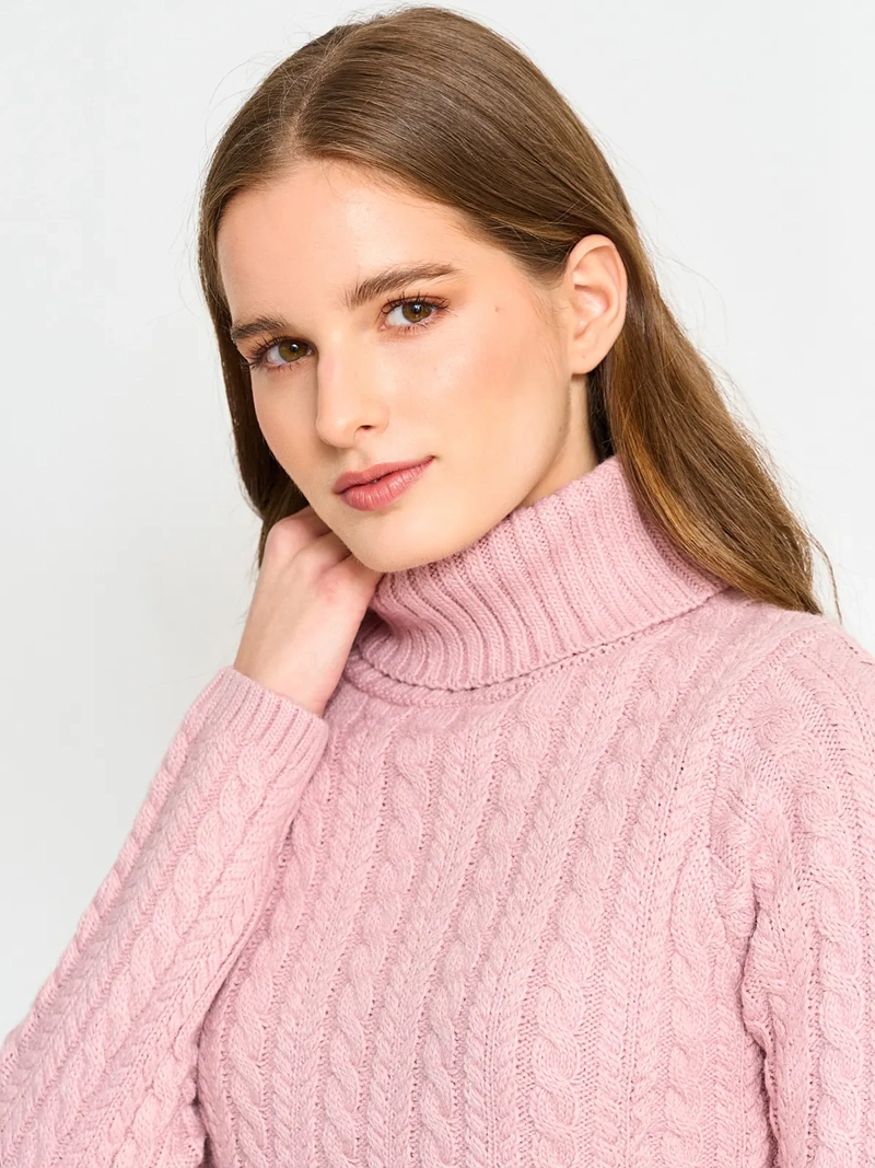 SWEATER MANGA LARGA MUJER INDEX TRENZADO CUELLO ALTO - 3