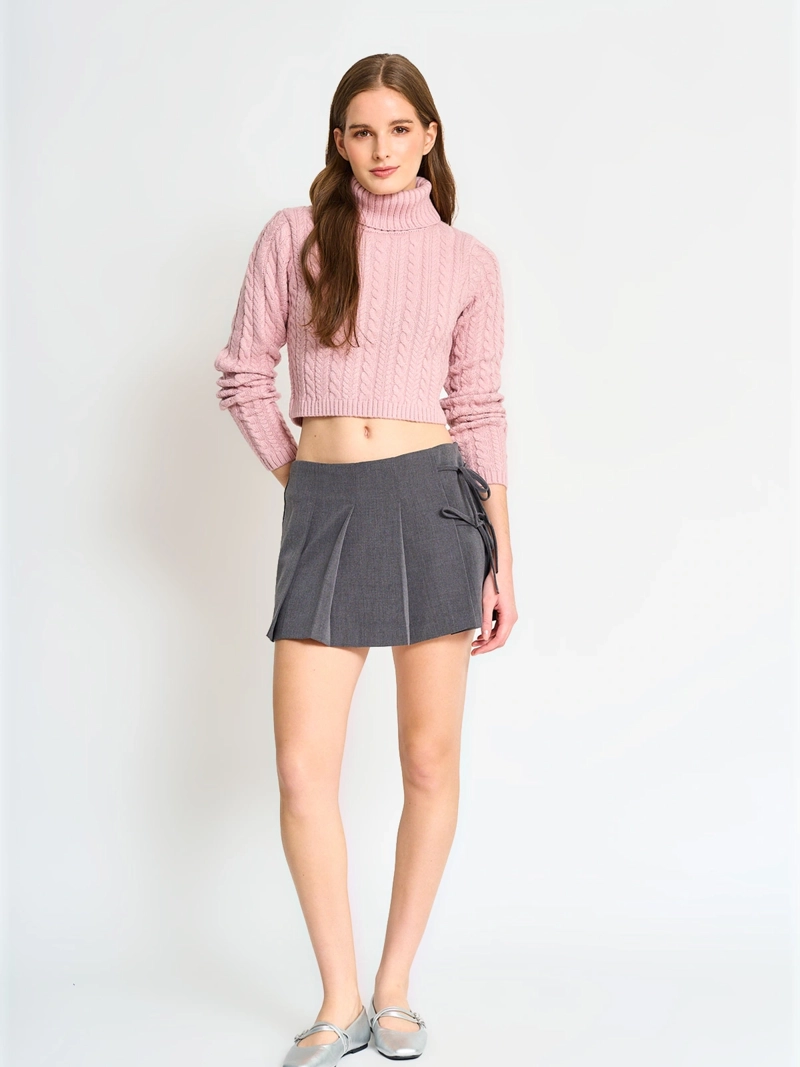SWEATER MANGA LARGA MUJER INDEX TRENZADO CUELLO ALTO - 4