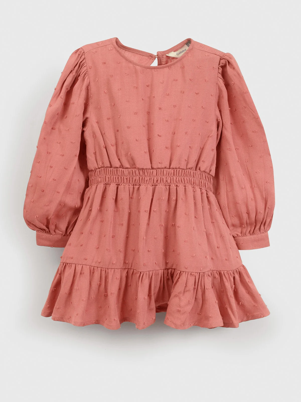 VESTIDO NIÑA COLLOKY ROSADO TEXTURA - 1