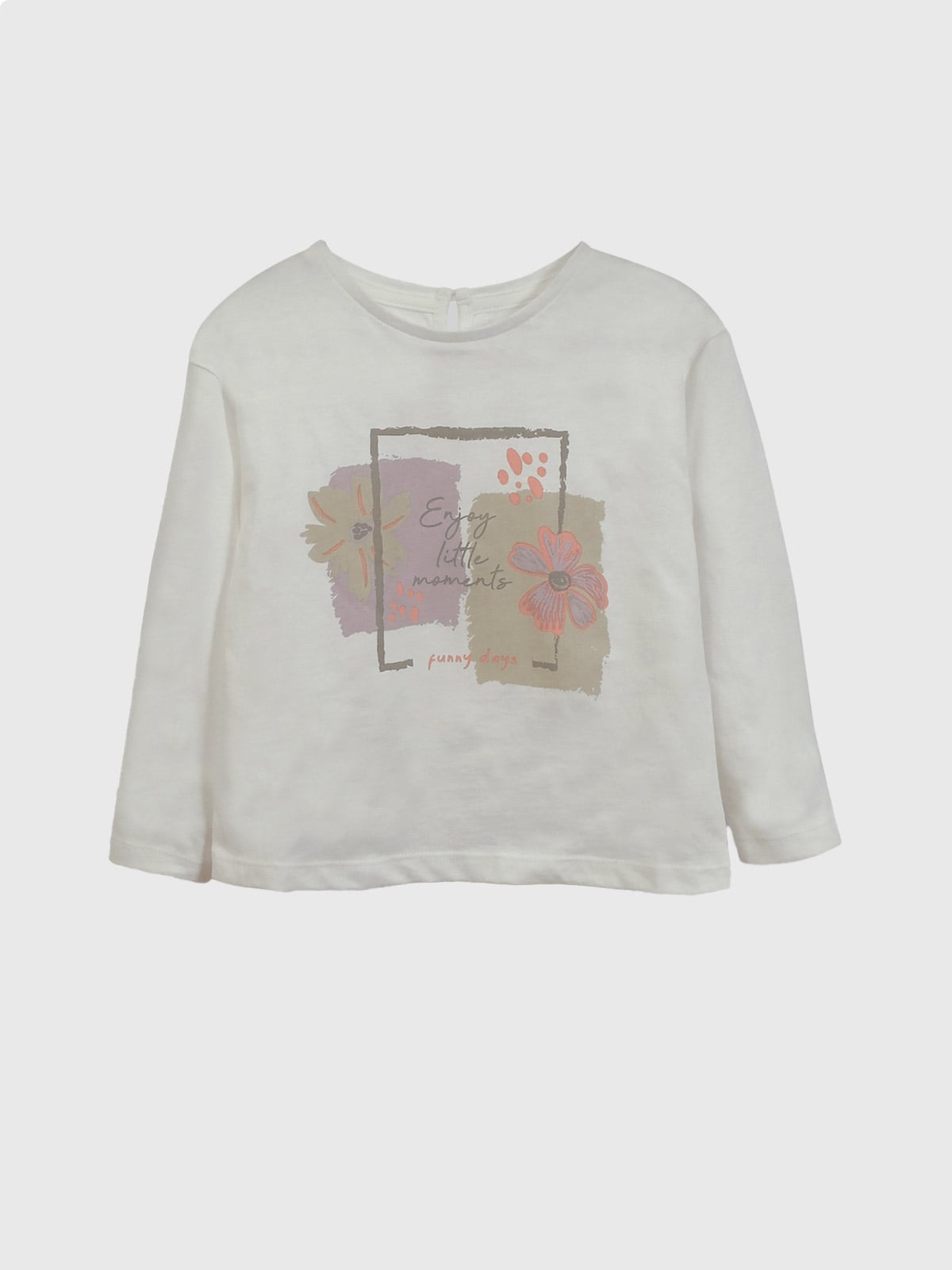 POLERA ALGODÓN NIÑA COLLOKY BLANCO FLORES - 1