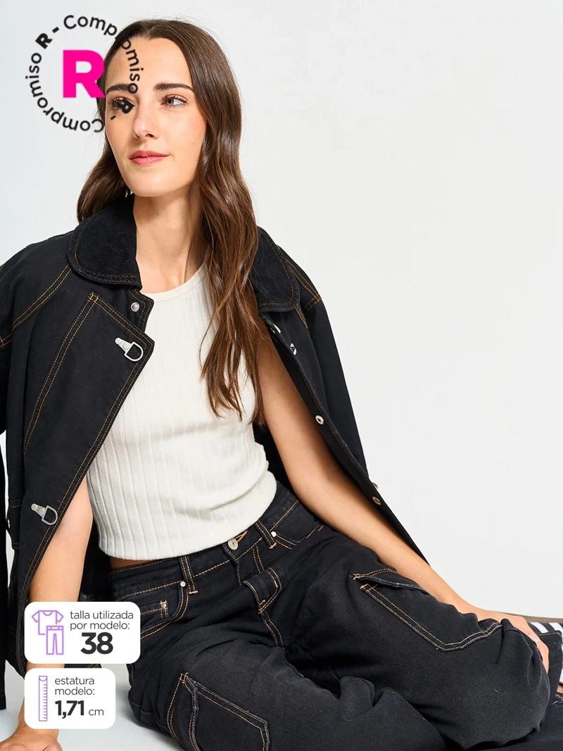 JEANS MUJER INDEX CARGO - 1