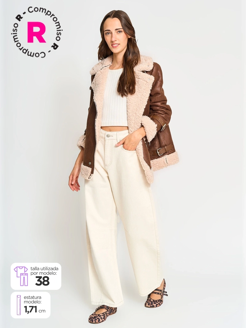 JEANS MUJER INDEX ALGODÓN BALLOON TIRO MEDIO - 1