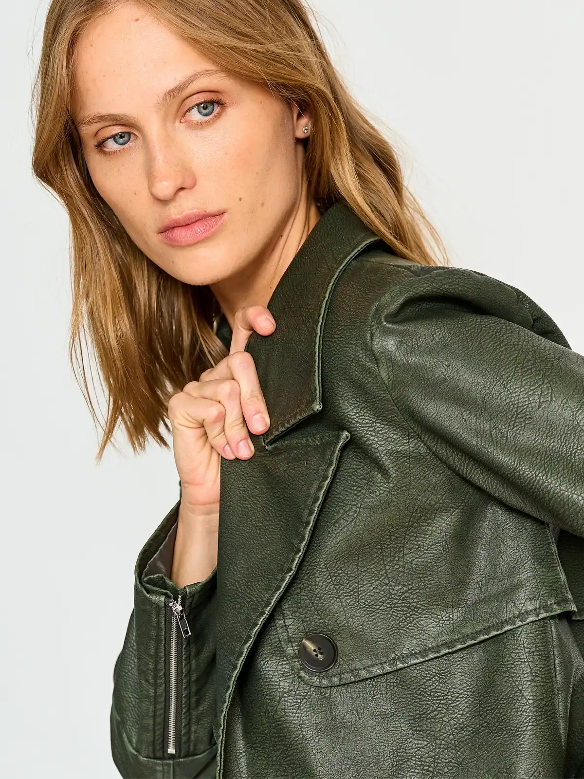 CHAQUETA MUJER MARQUIS VERDE TRENCH GASTADO - 3