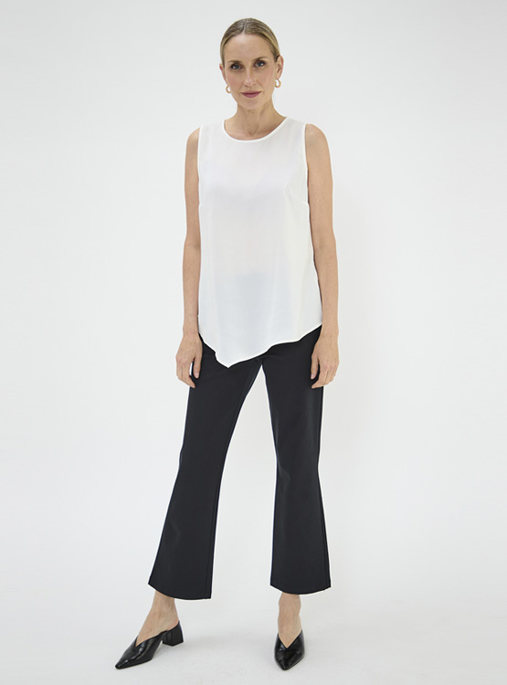 BLUSA SIN MANGAS MUJER MA GRIFFE CUELLO REDONDO ASIMÉTRICA