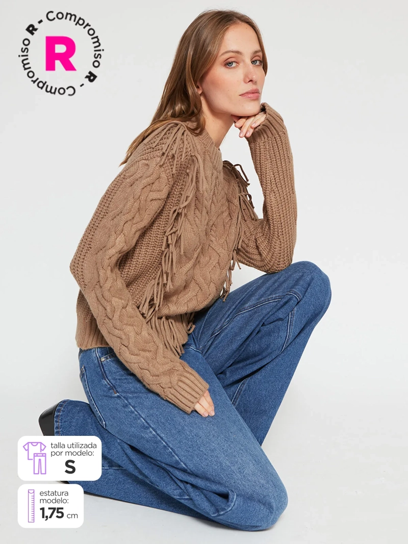 SWEATER MUJER TATIENNE TRENZAS FLECOS - 1