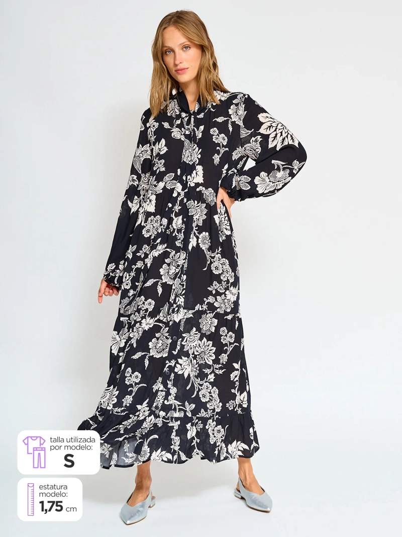 VESTIDO LARGO MUJER MARQUIS NEGRO BOHO - 1