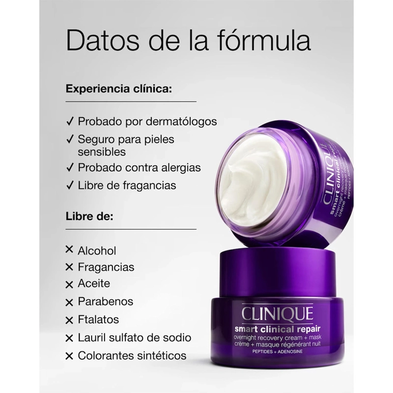 CREMA ANTIEDAD CLINIQUE NOCTURNA RECOVERY CREAM + MASK SMART CLINICAL REPAIR 50 ML - 7