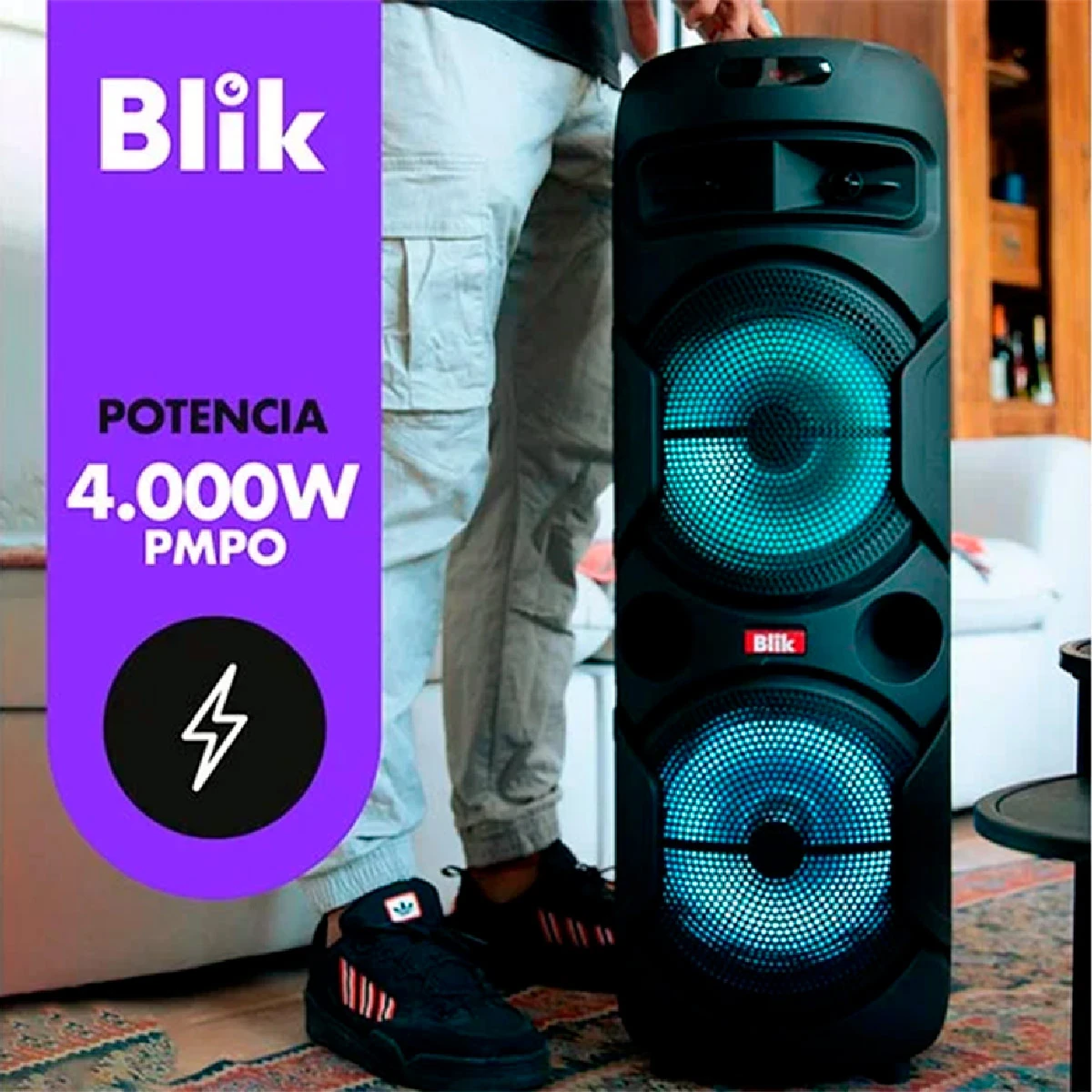 PARLANTE BLUETOOTH KARAOKE CON MICRÓFONO BLIK WAVEMAX2 - 6