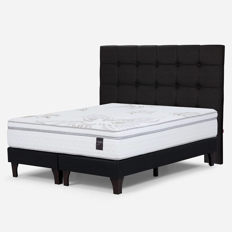 CAMA EUROPEA ROSEN ART 4 KING + RESPALDO ISSEY GRAFITO - 2