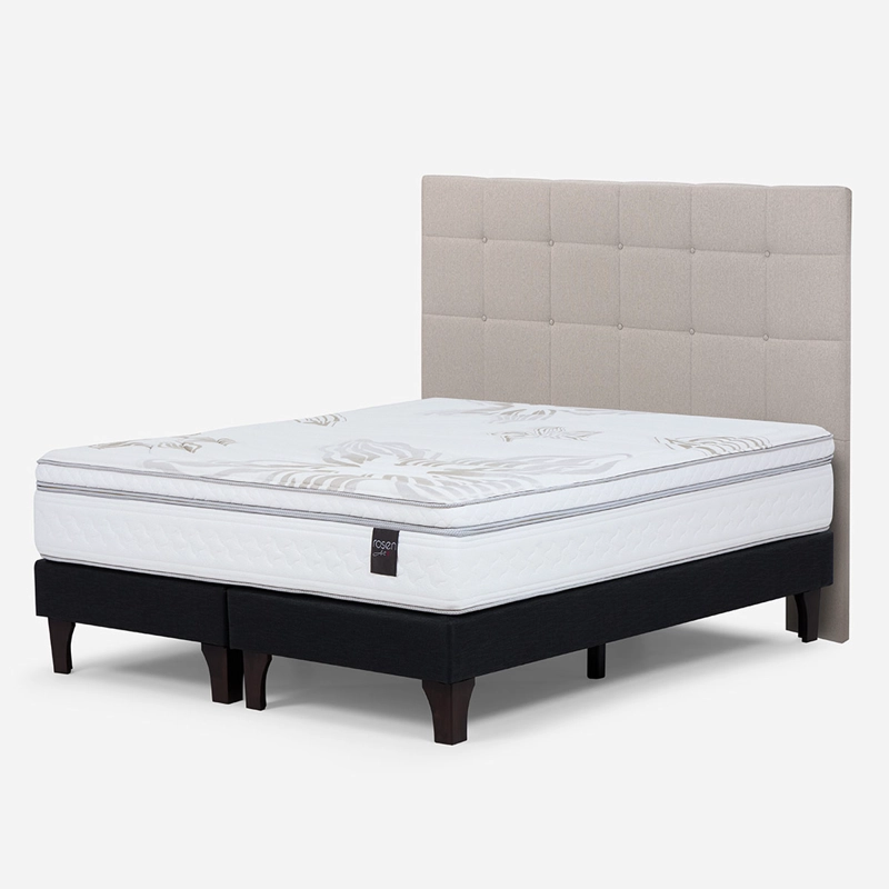 CAMA EUROPEA ROSEN ART 4 SÚPER KING + RESPALDO ISSEY BEIGE - 2