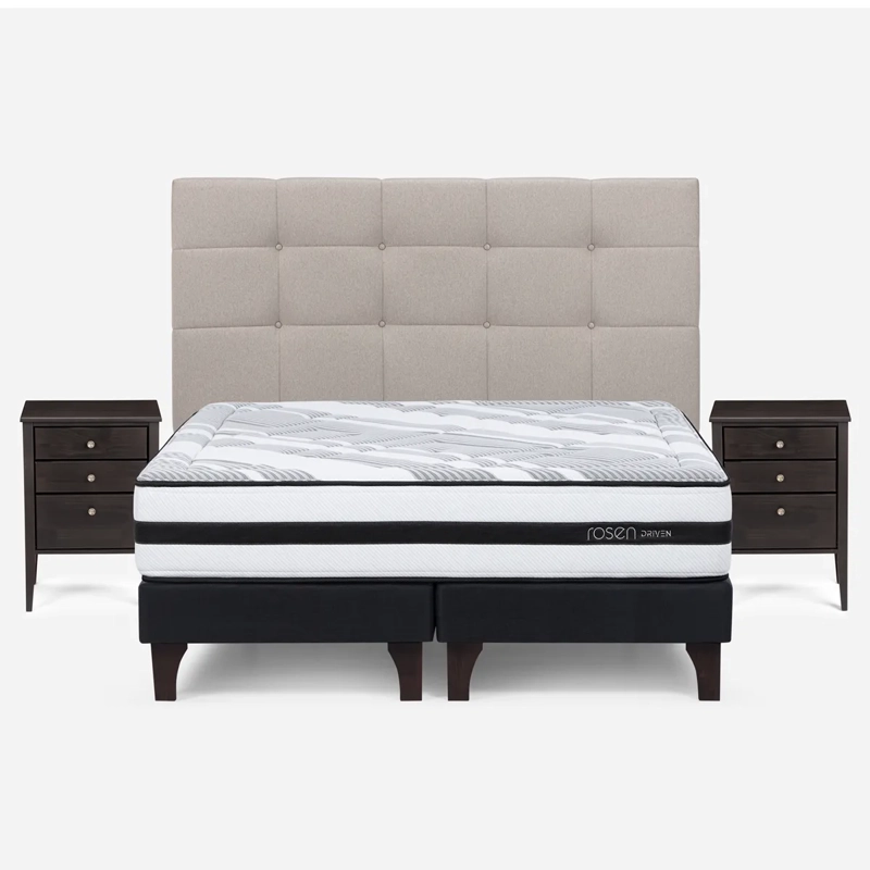 JUEGO DORMITORIO ROSEN 2 PLAZAS B/D + SET ISSEY NIEBLA DRIVEN - 1