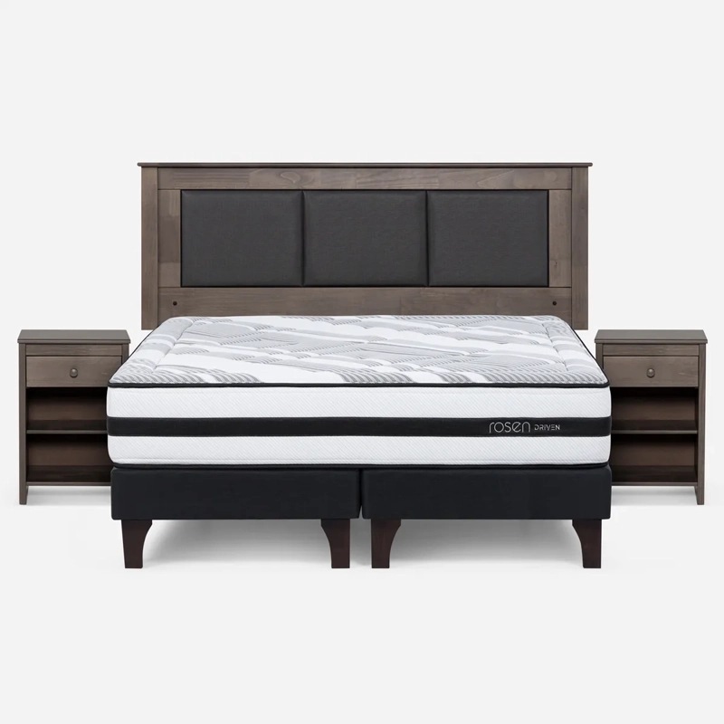 JUEGO DORMITORIO ROSEN 2 PLAZAS B/D + SET RACHEL GRIS DRIVEN - 1