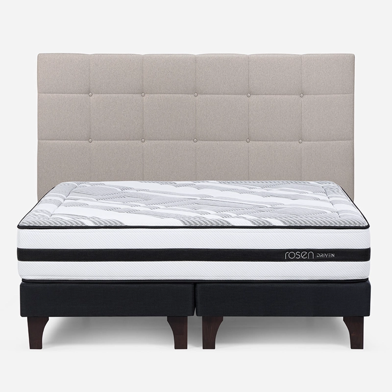 CAMA EUROPEA ROSEN DRIVEN KING + RESPALDO ISSEY BEIGE - 1