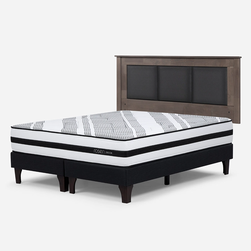 CAMA EUROPEA ROSEN DRIVEN KING + RESPALDO RACHEL GRIS - 2