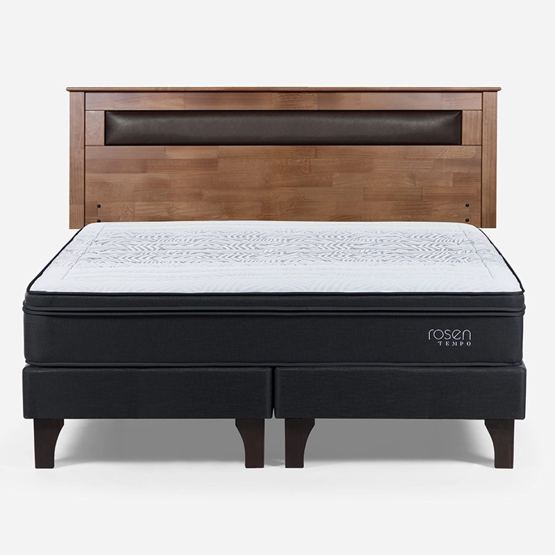 CAMA EUROPEA ROSEN TEMPO KING + RESPALDO FERRARA CHOCOLATE - 1