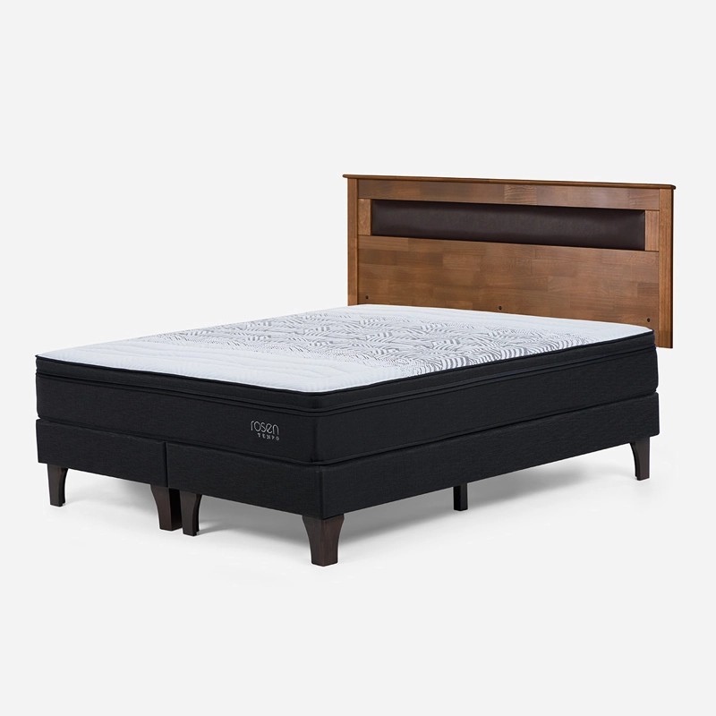 CAMA EUROPEA ROSEN TEMPO KING + RESPALDO FERRARA CHOCOLATE - 2