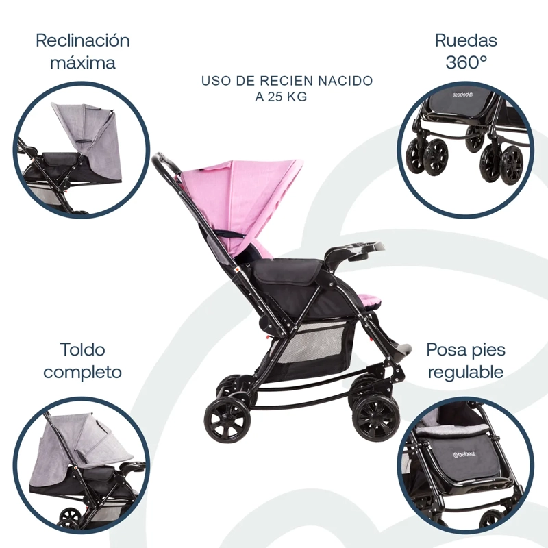 COCHE BALANCIN B50SX ROSADO BEBESIT - 2