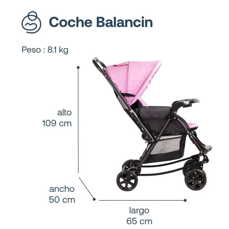 COCHE BALANCIN B50SX ROSADO BEBESIT - 3