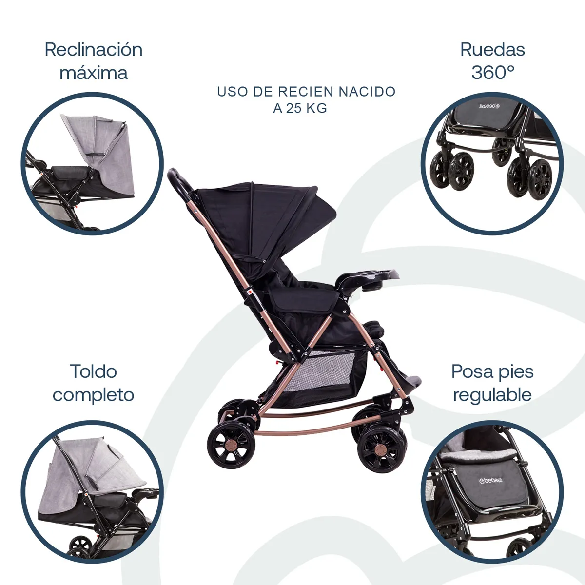 COCHE BALANCIN B50SX DORADO BEBESIT - 3