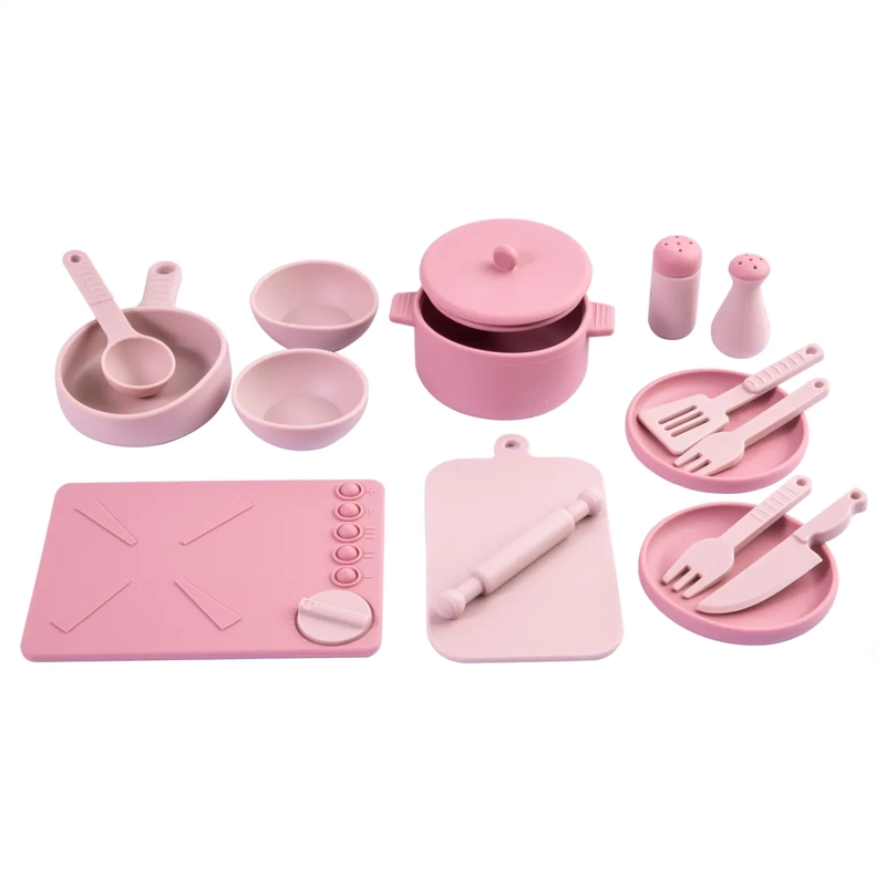 SET DE SILICONA BEBESIT KITCHEN 16PZS ROSA - 1