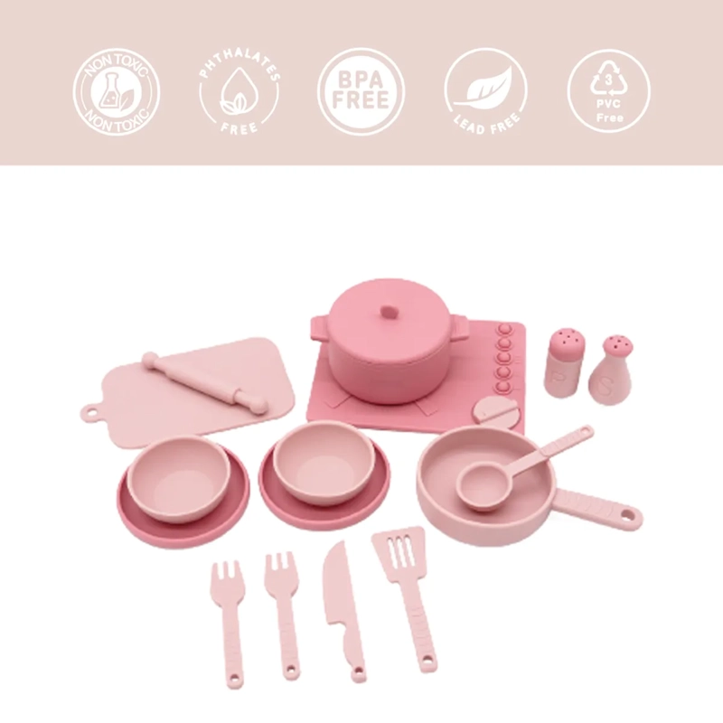 SET DE SILICONA BEBESIT KITCHEN 16PZS ROSA - 2