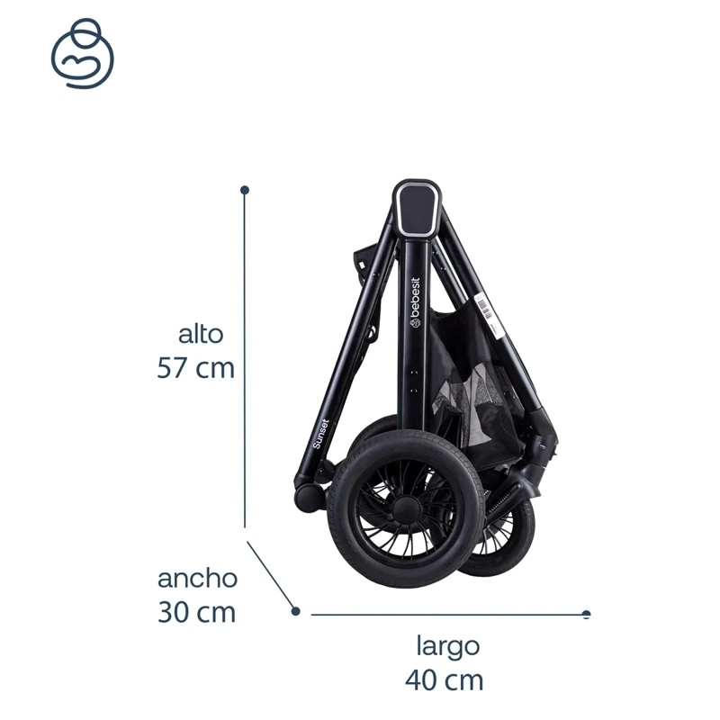 COCHE CUNA TRAVEL SYSTEM ISOFIX SUNSET PREMIUM CON BASE GRIS - 3