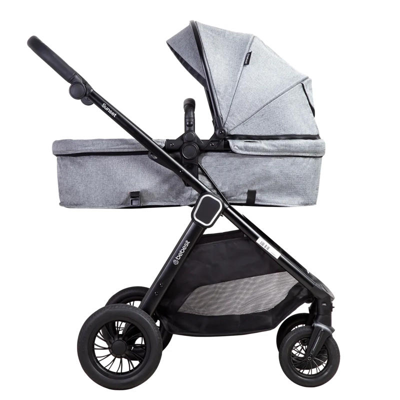 COCHE CUNA TRAVEL SYSTEM ISOFIX SUNSET PREMIUM CON BASE GRIS - 5