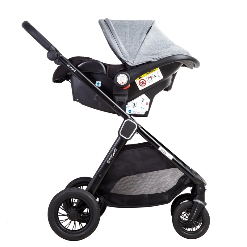 COCHE CUNA TRAVEL SYSTEM ISOFIX SUNSET PREMIUM CON BASE GRIS - 6