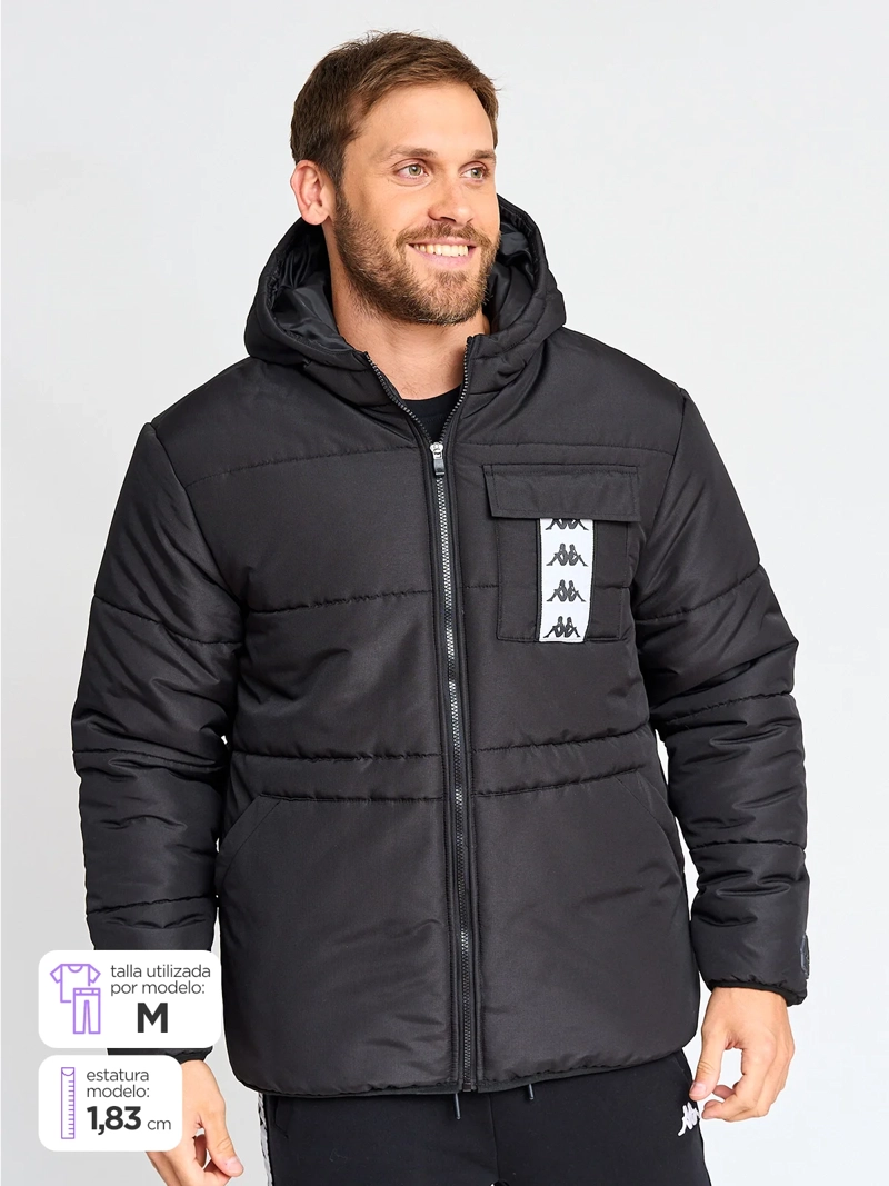 KAPPA PARKA HOMBRE KAPPA KPMPKI2584 NEGRO MANGA LARGA 2584