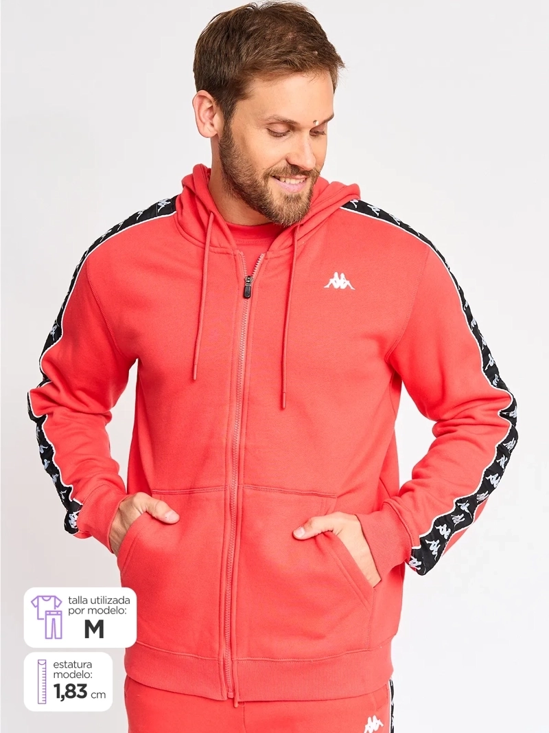 POLERÓN CON CAPUCHA Y CIERRE HOMBRE KAPPA KPMPOLI2599 ROJO 2599 - 1