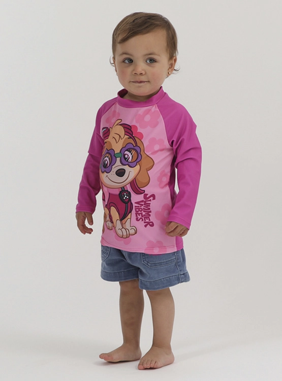 POLERA MANGA CORTA NIÑA PAW PATROL ROSADO UV - 1