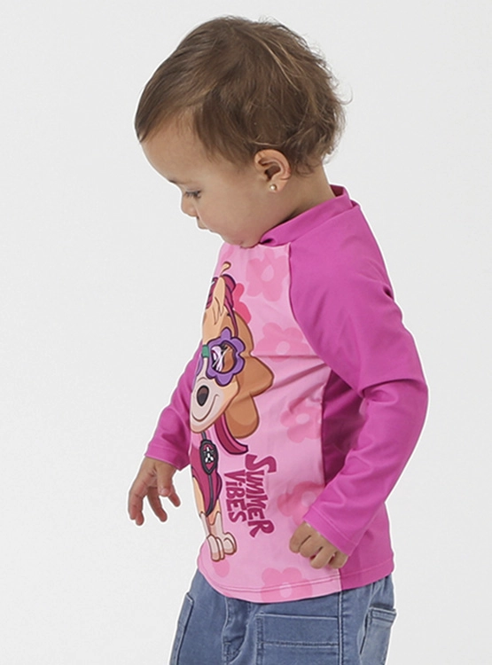 POLERA MANGA CORTA NIÑA PAW PATROL ROSADO UV - 2