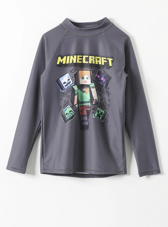 POLERA MANGA CORTA NIÑO MINECRAFT PLATA UV MICRAFT - 1