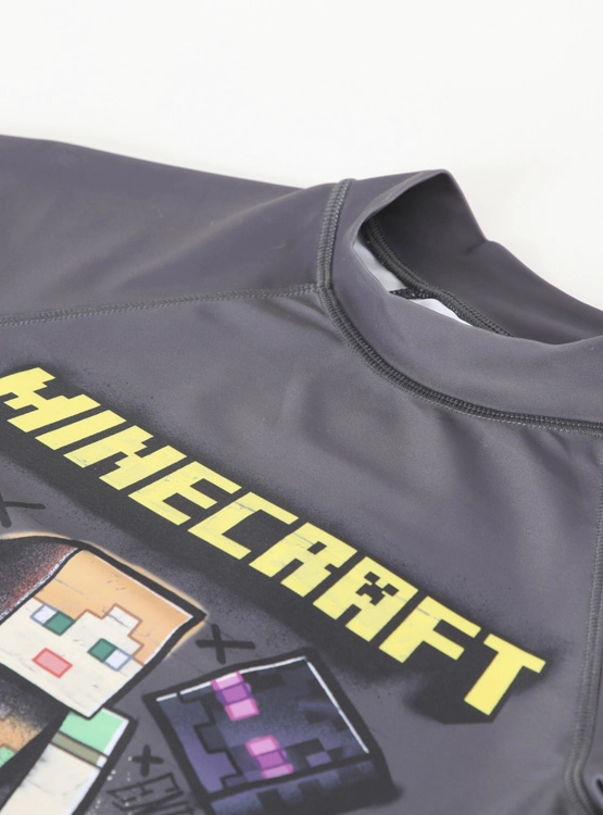 POLERA MANGA CORTA NIÑO MINECRAFT PLATA UV MICRAFT - 3