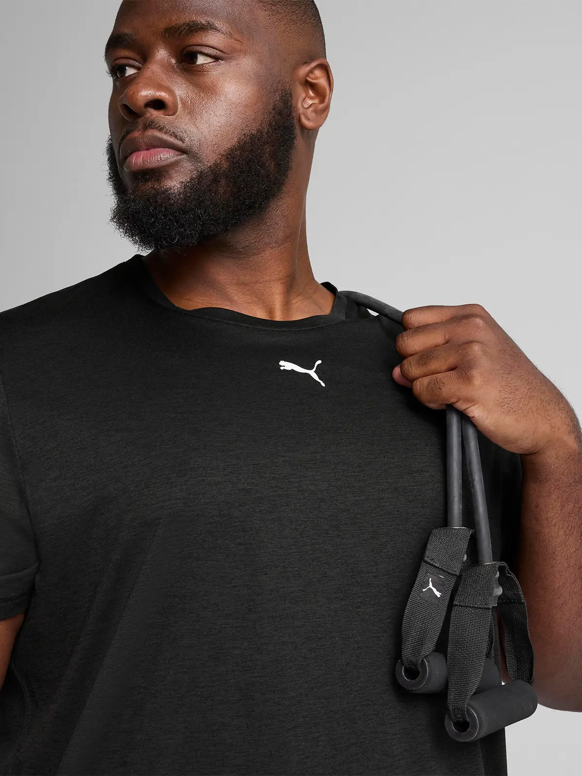 POLERA HOMBRE PUMA 525920 ALGODÓN NEGRO MANGA CORTA TRAIN ALL DAY ESSENTIALS - 4